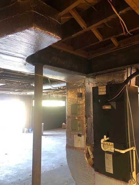 heating unit and duct installation