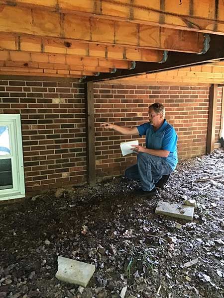 heating installation beneath a house