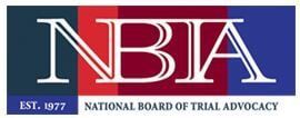 The logo for the national board of trial advocacy