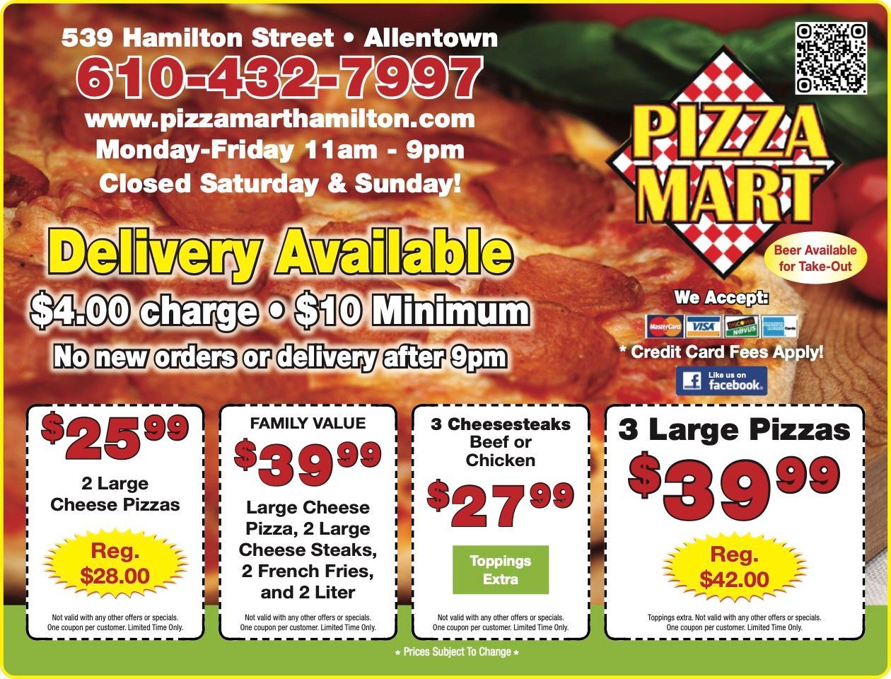 Pizza Mart Menu 1