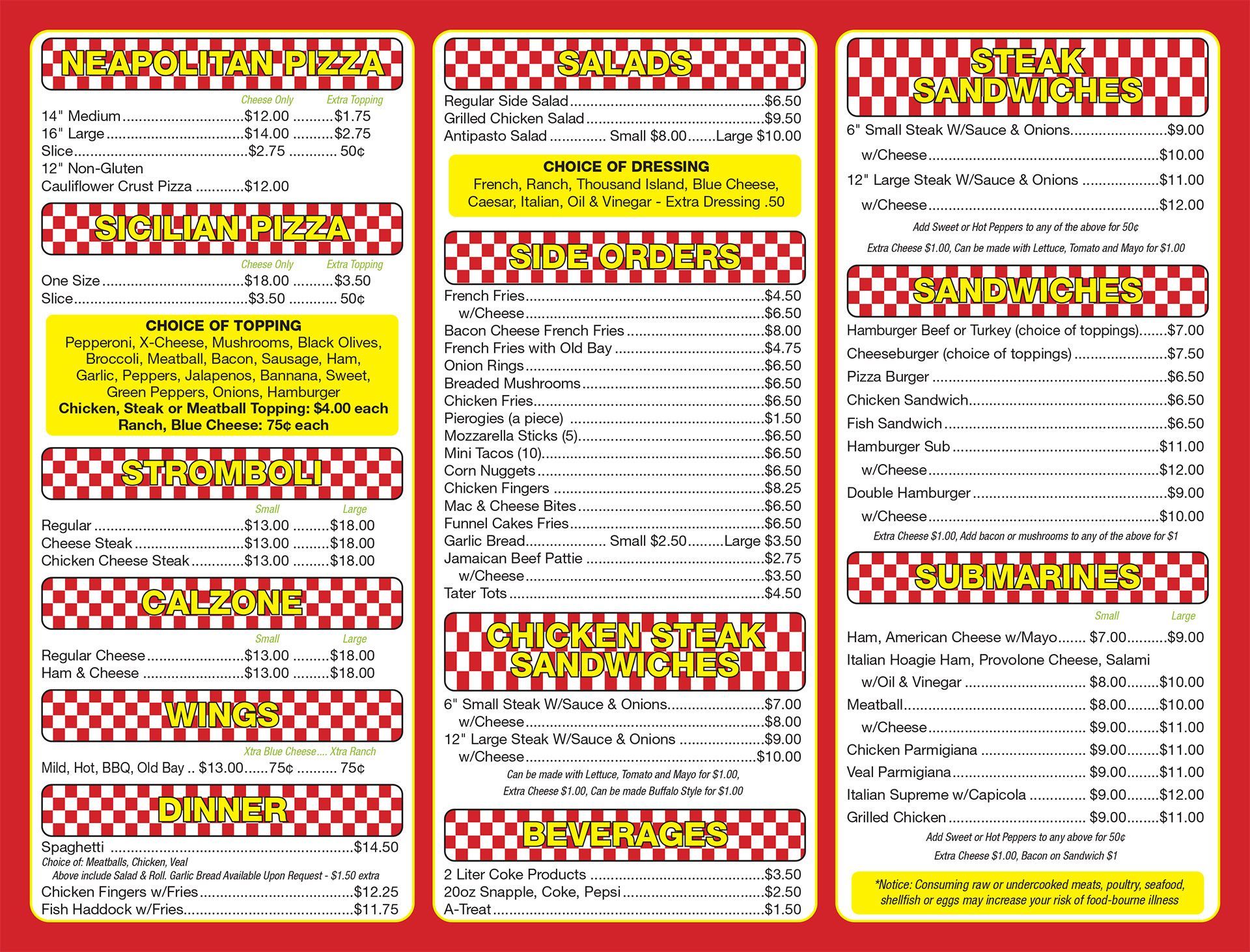 Pizza Mart Menu 2