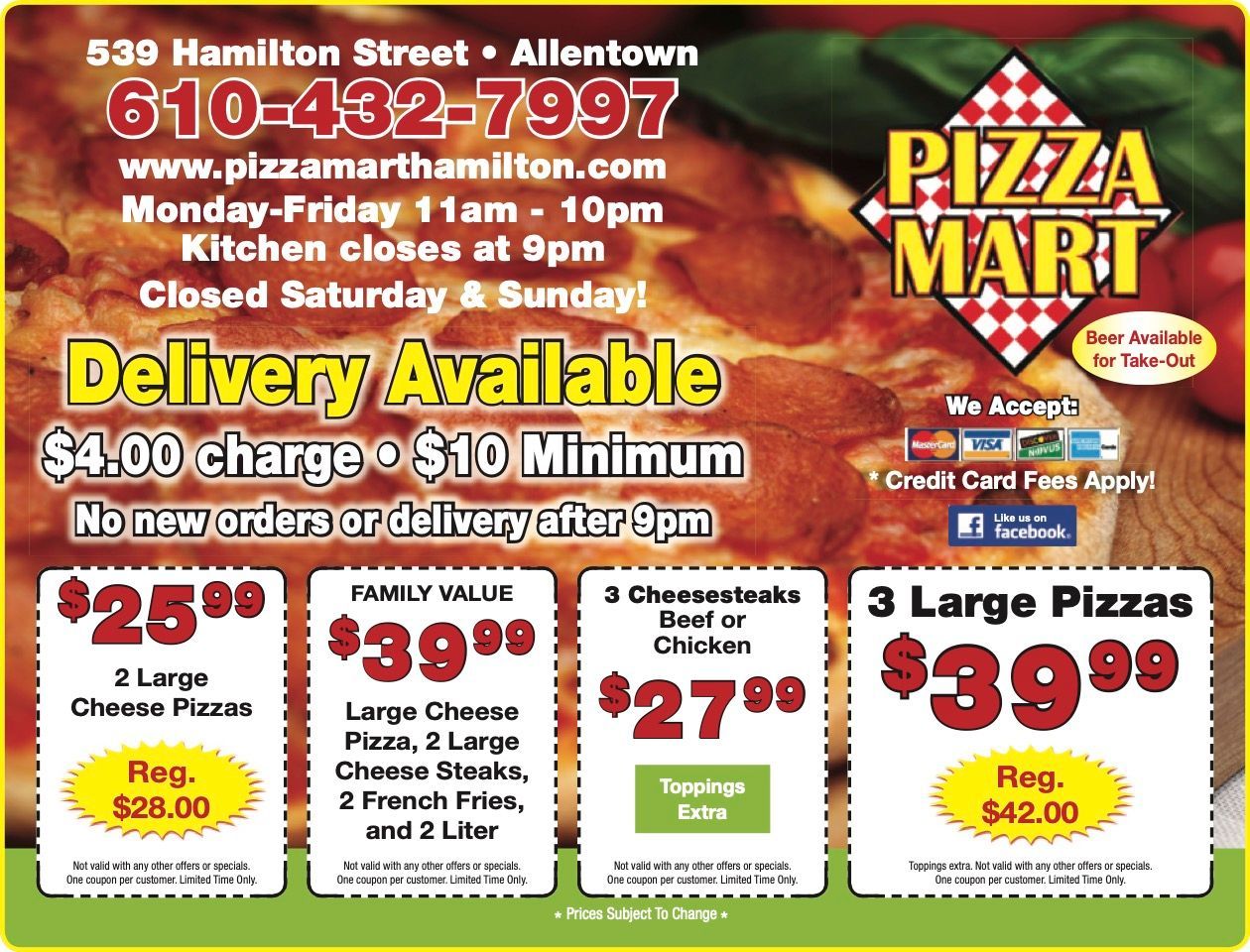 Pizza Mart Menu 1