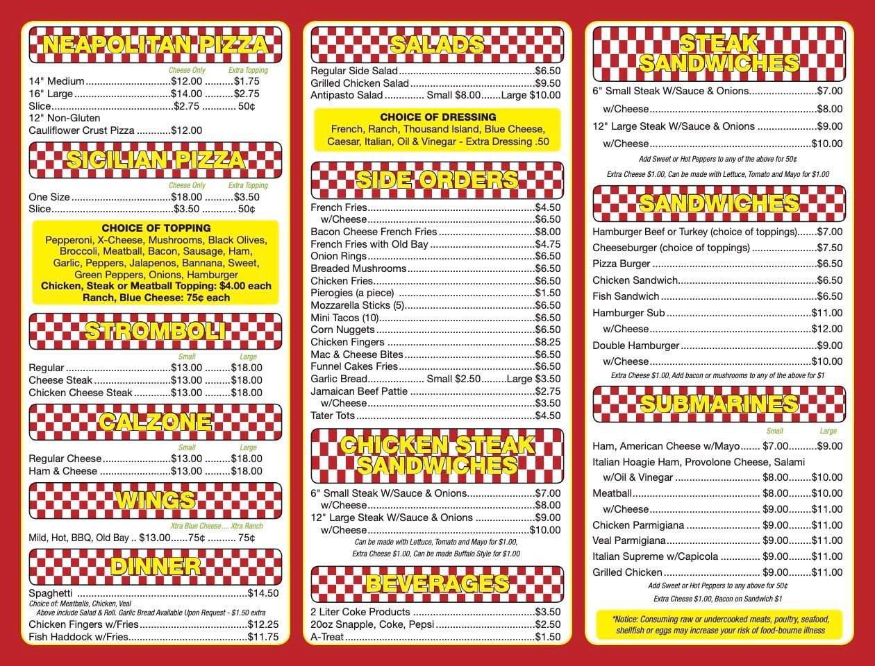 Pizza Mart Menu 2
