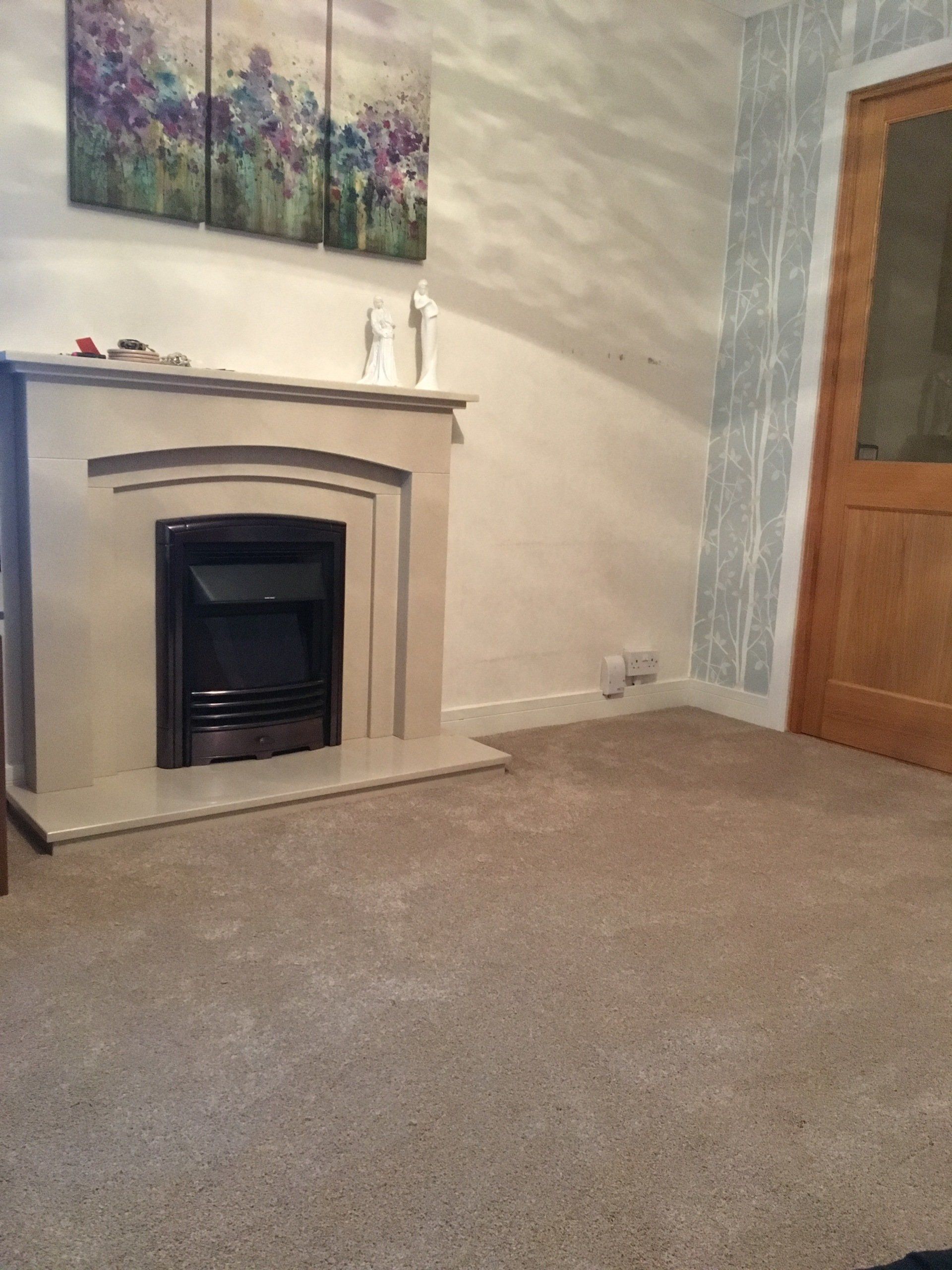 flooring up to a fireplace