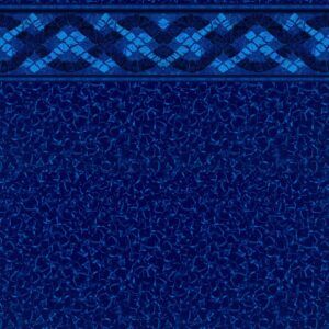 A close up of a blue carpet with a pattern on it.