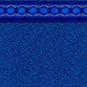 A close up of a blue carpet with a blue border.