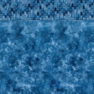 A close up of a blue carpet with a pattern on it.