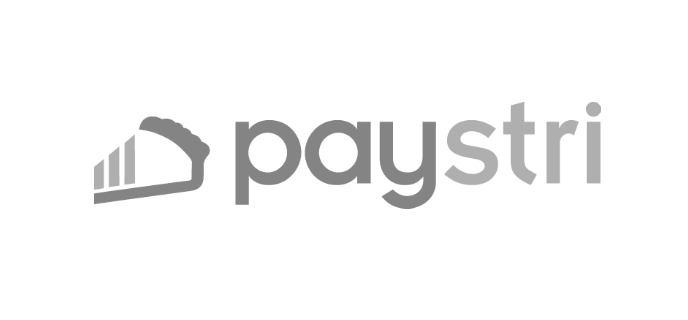 The paystri logo is a gray logo on a white background.