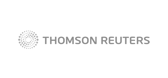 The logo for thomson reuters is on a white background.