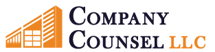 Logo of Company Counsel LLC, orange building design with the company name in navy and orange.