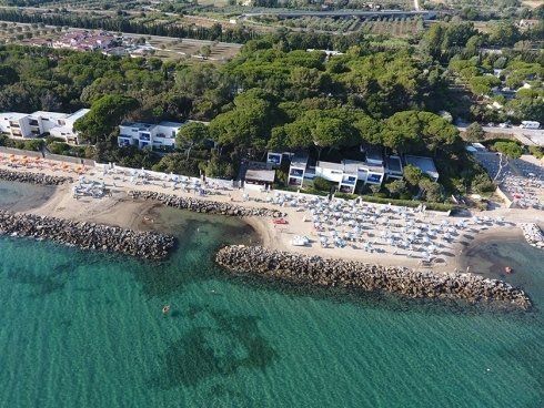Residence and Follonica Beach aerial view