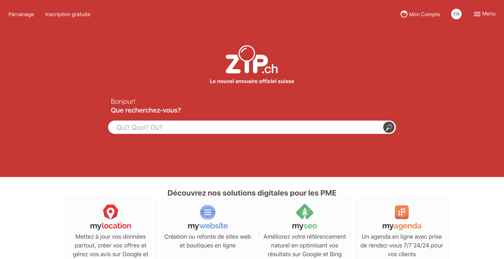 Zip-Verzeichnis-Startseite