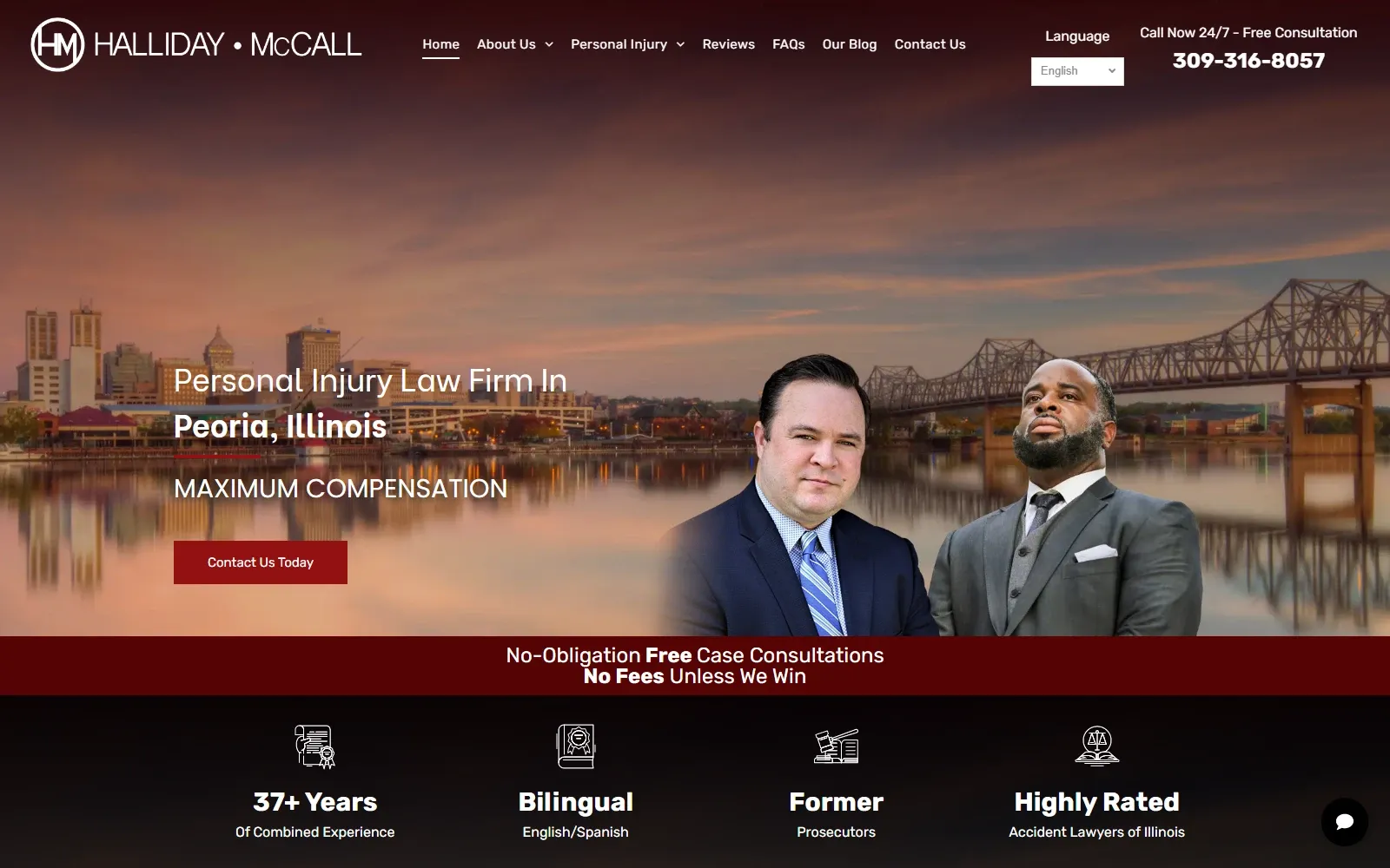 Personal Injury Law Website Preview