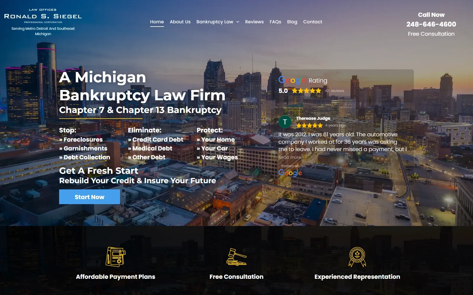 Bankruptcy Law Website Preview