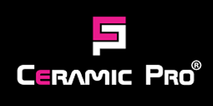 Ceramic Pro logo with stylized pink and white “C” on black background