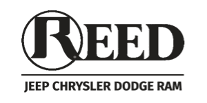 REED Jeep Chrysler Dodge Ram dealership logo in black and white