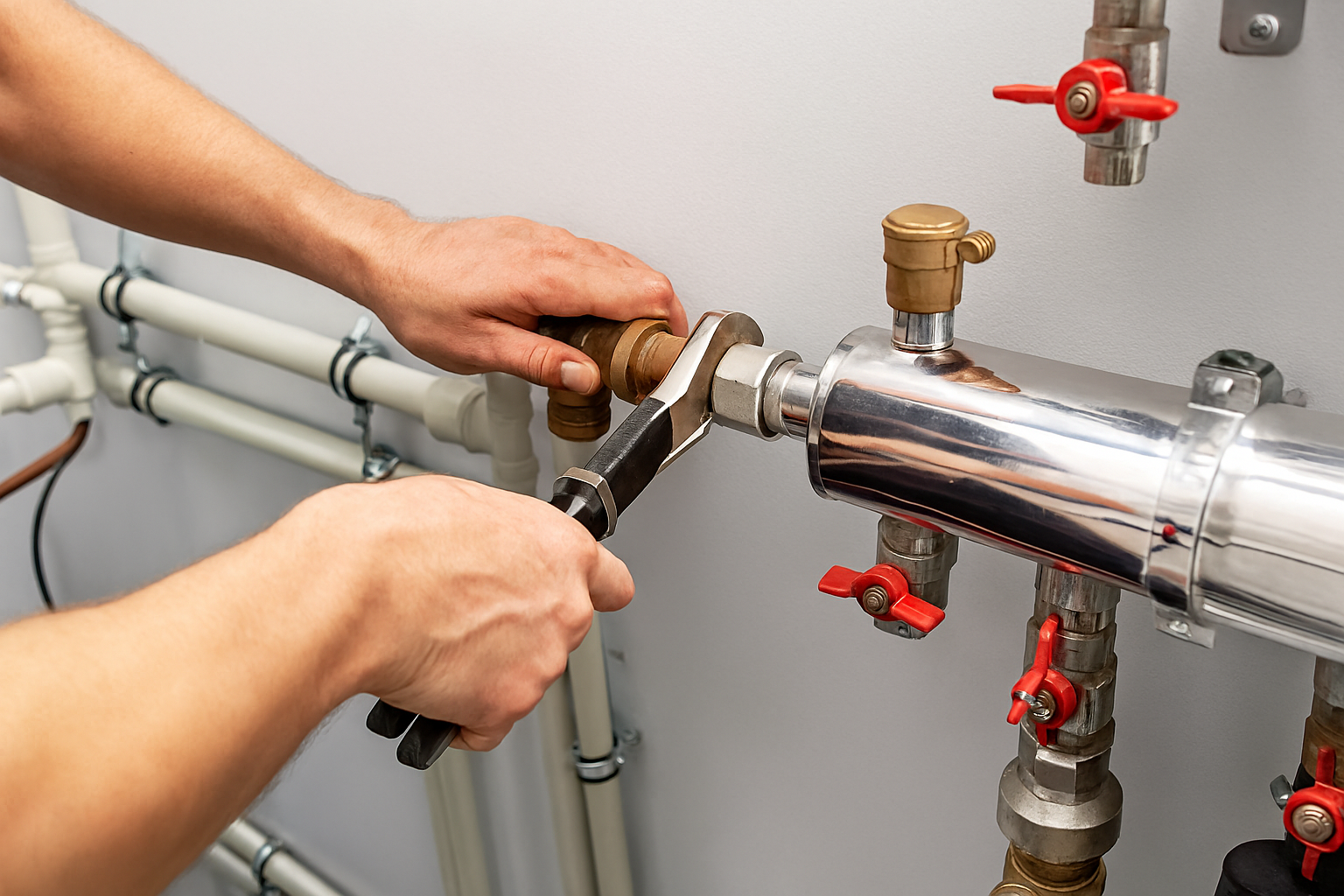 A gas meter is attached to the side of a house