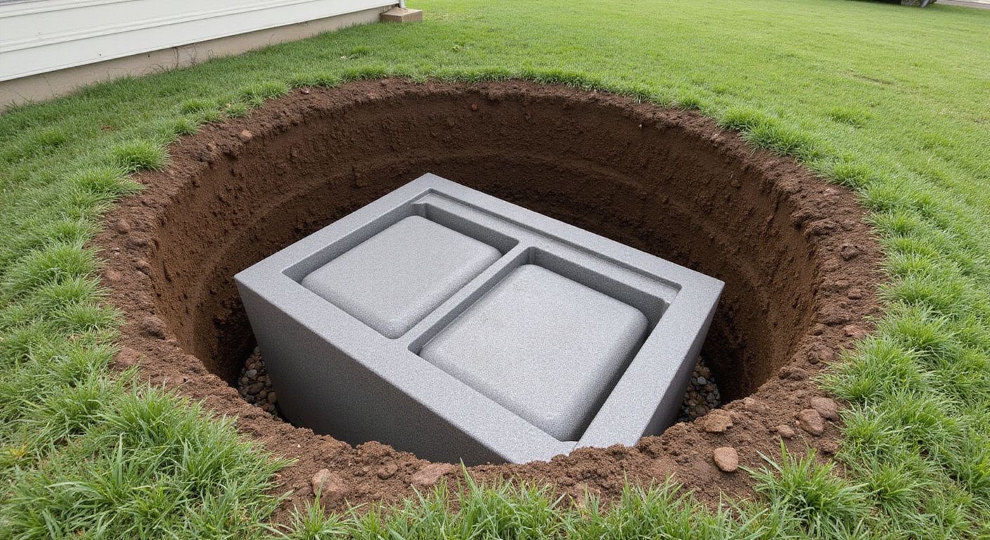 A manhole cover is sitting on the ground next to a drain.