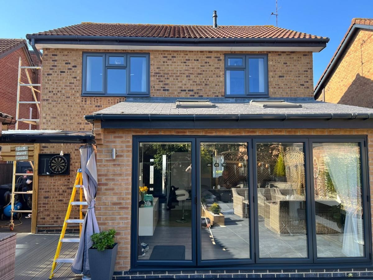 Spray Maestro after window spraying   brown UPVC windows to charcoal grey in Grantham