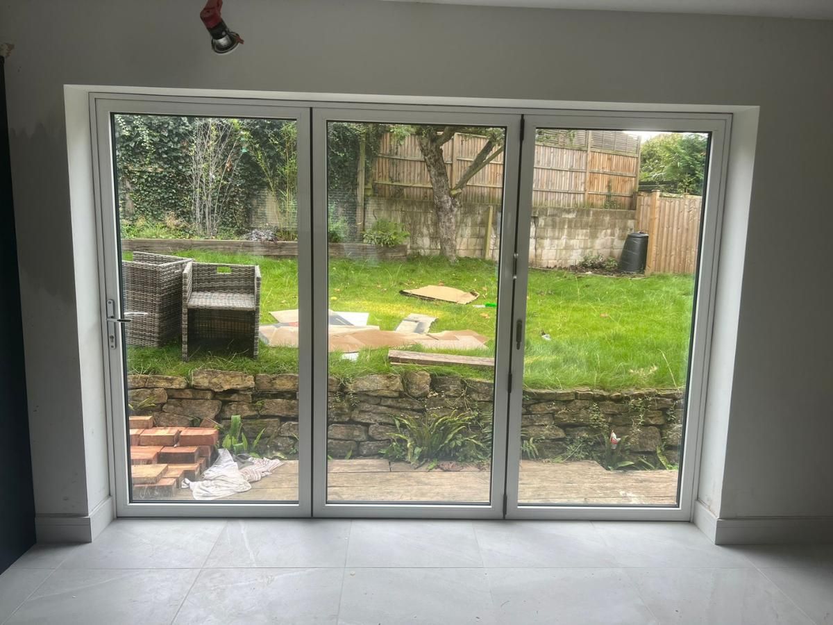 Spray Maestro before spray painting  conservatory bifold doors from white to black