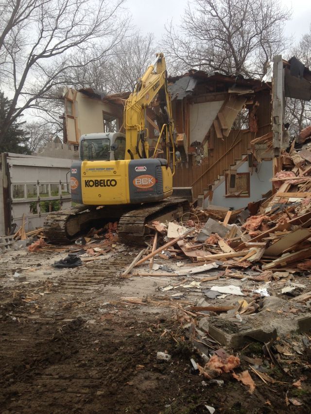 Old House Being Demolish — Cranesville, PA — Brandon C. Kennedy Construction & Excavating