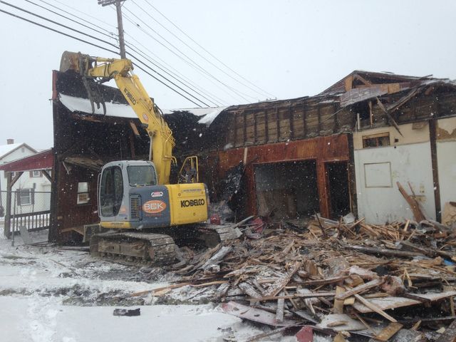 Wooden House Being Demolish — Cranesville, PA — Brandon C. Kennedy Construction & Excavating
