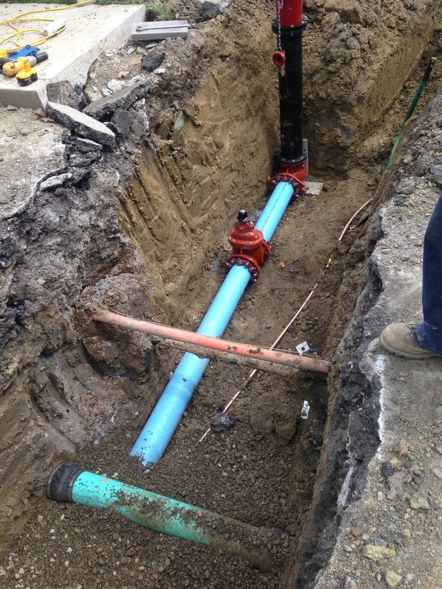 Blue Pipes — Cranesville, PA — Brandon C. Kennedy Construction & Excavating