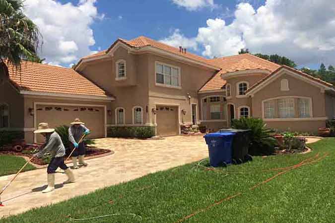 Before Beige House — Commercial Roof Pressure Washing Services in Tampa Bay, FL