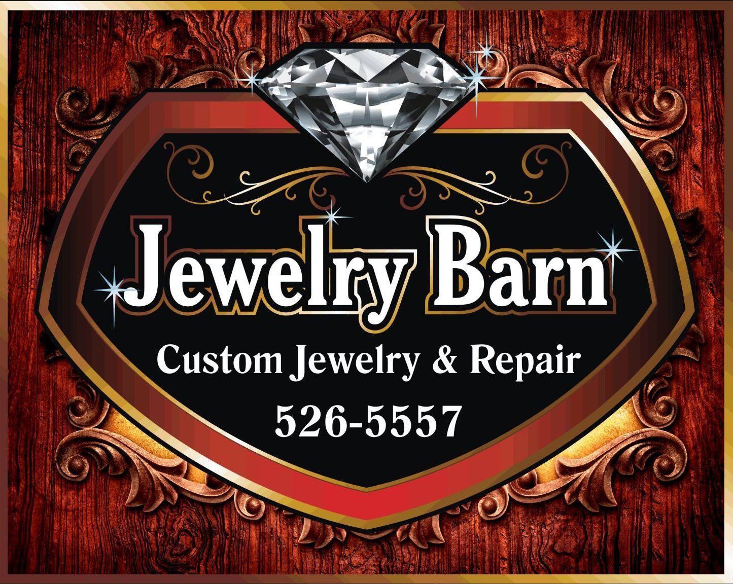 Logo for Jewelry Barn, elegant jewelry boutique with custom designs, repairs, and appraisals.