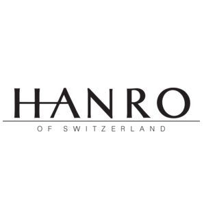 Logo HANRO, testo nero su sfondo bianco,