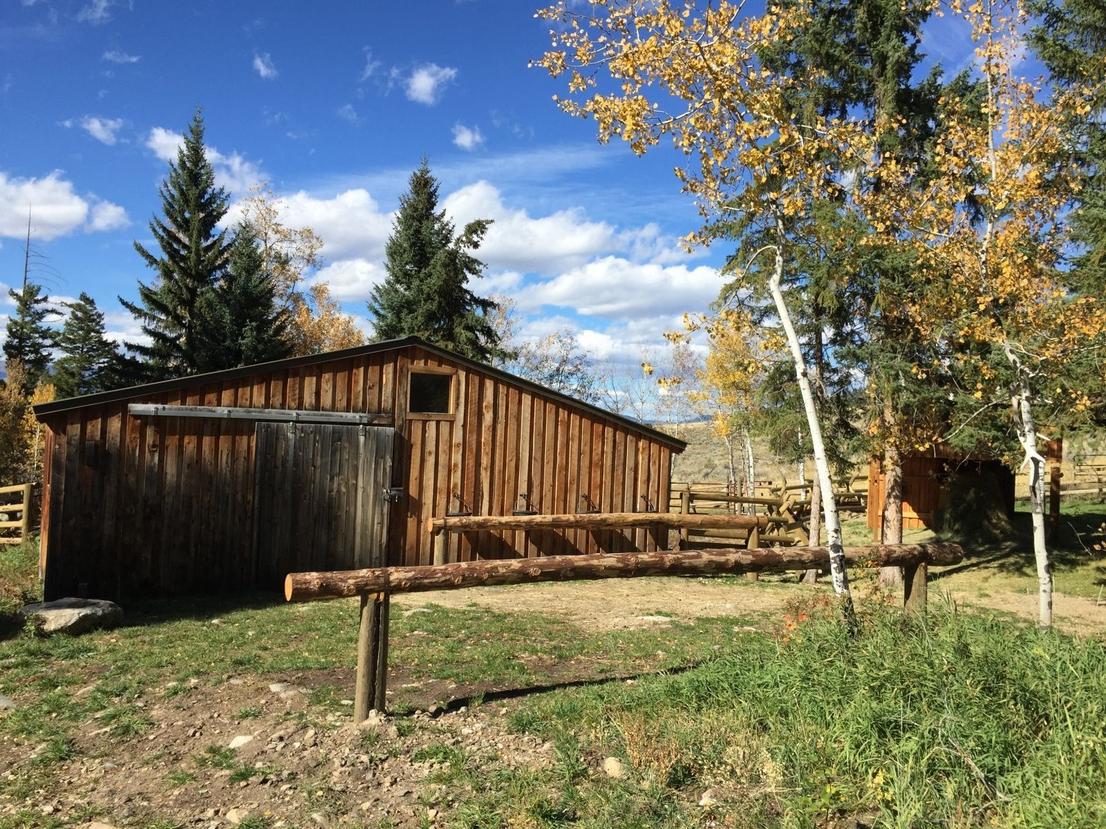 Hunting camp horse barn