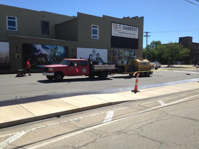 Company Truck With Equipment Attached | East Peoria, IL | Pete George & Son Blacktop