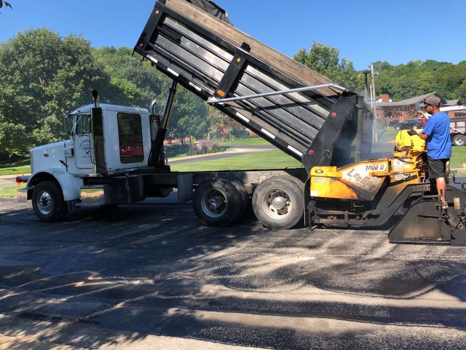 A Truck With A Machine For Asphalt | East Peoria, IL | Pete George & Son Blacktop