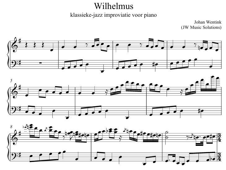 Wilhelmus - improvisatie voor piano