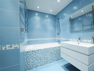 Modern Blue-Themed Bathroom