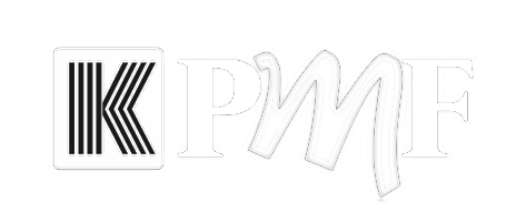 A black and white logo for kpmg on a white background.