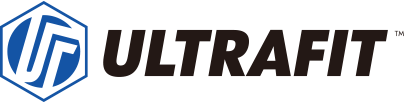 The ultrafit logo is blue and black on a white background.