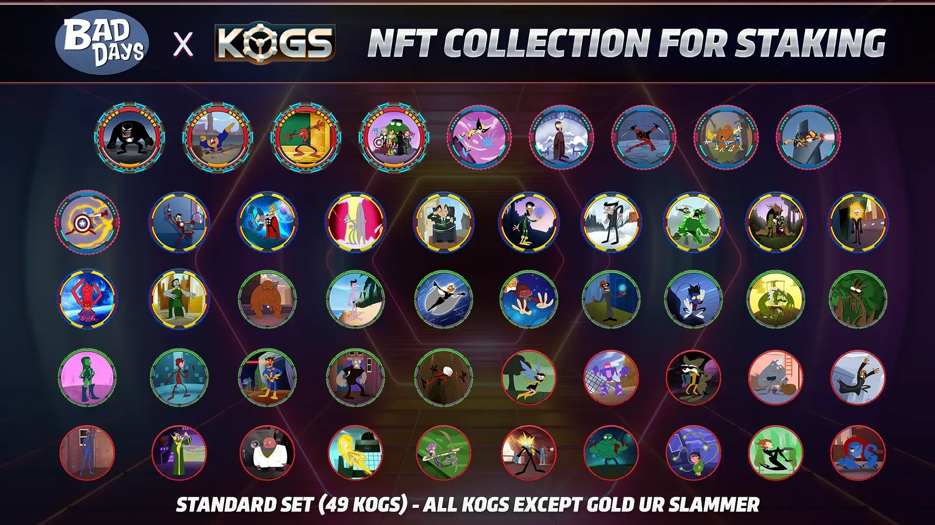 49 KOGs Bad Days standard set NFT collection for staking