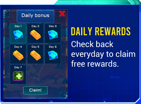 Daily Rewards description of the KOGs: QUEST! gameplay