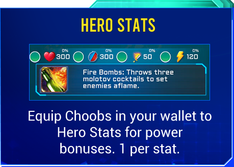 Hero statistic description on profile of the KOGs: QUEST! gameplay