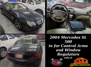 A 2004 mercedes sl 500 in for control arms and window regulators