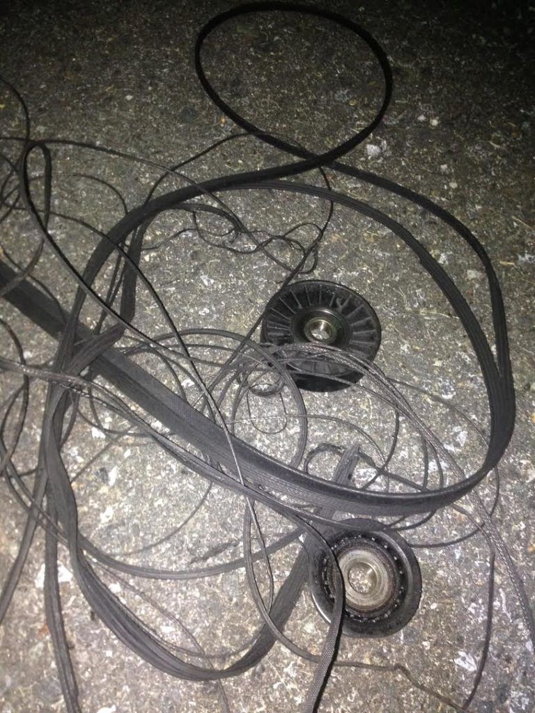 Broken Accessory Belt and Pullies
