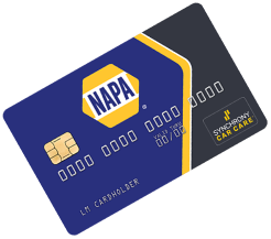 A napa credit card is shown on a white background