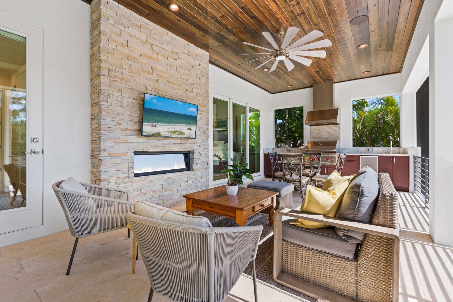 The front door of a building with stairs leading up to it