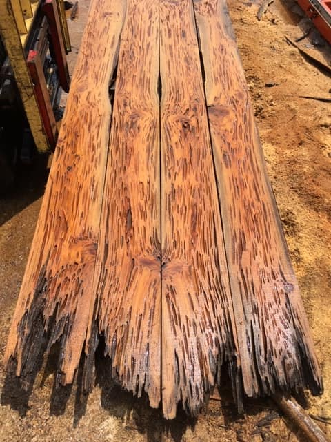 planks of reclaimed pecky cypress