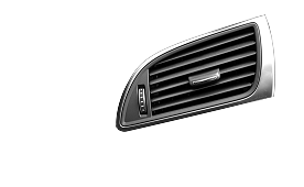 Car air vent with adjustable horizontal slats and chrome trim. | Dave Muller Automotive & Trailer