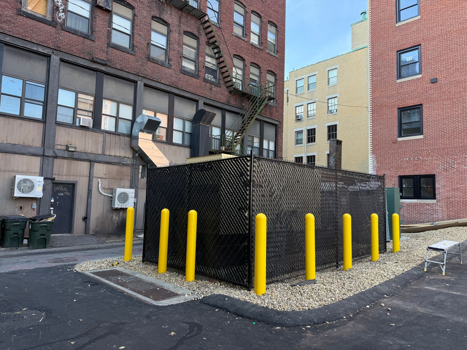 8ft Black generator enclosure w/ black diagonal fence tape in Manchester NH