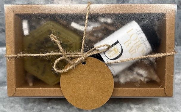 All-natural lotion bar and honey lavender soap, great for skincare lovers.