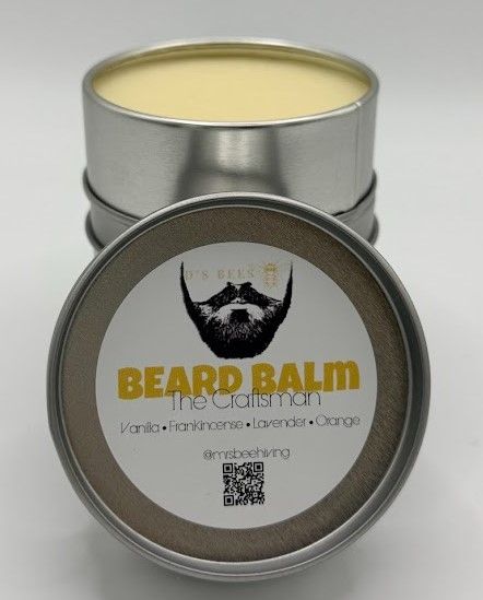 Beard balm texture – small batch beeswax beard balm