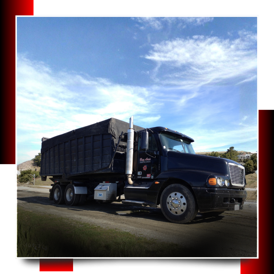 Dumpster truck parked on the road